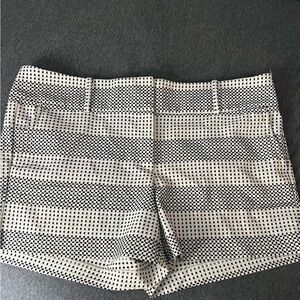 Ann Taylor Black and White Geometric Shorts